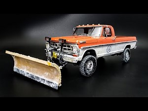 1972 Ford F250 4x4 Plow Truck 390 V8 1/25 Scale Model Kit Build How To Assemble Paint Snow Effects