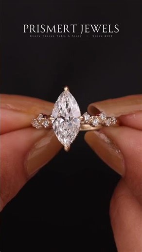 Luxury Marquise Cut Cluster Diamond Ring 💍 Close-Up Sparkle