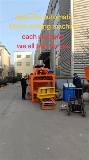 we test all block machine for customer. qtj4-25d fully automatic cement block making machine #blockmachineproductionline #asia #uzb #qt4-25 #machinetest