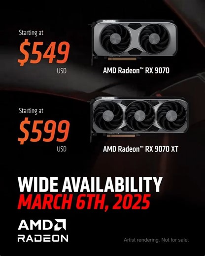 AMD on Instagram: "Introducing AMD Radeon RX 9000 Series Graphics Cards! AMD Radeon RX 9000 Series graphics cards are built to deliver all you need for ultra-fast gaming, with next-level visuals and future-ready features, supercharged with AI💥 Get yours March 6th, 2025."