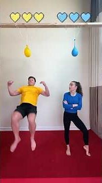Loser gets wet! Gymnastics challenge🎈💦