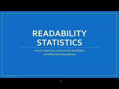 Readability Statistics - How to Assess Your Document's Readability and What that Means