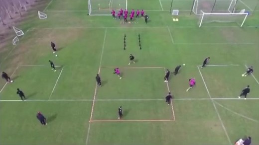 Ball Possession 1st Phase - 5v2 Attacking Players - 5 players keep the ball one touch. - Decision Making - Play around or play through - Suggestion - one player sits on the middle of the square and offer a problem to the deffenders Defending Players - 2 Defenders have to defend to win the ball back or force a mistage - Ex. Bad pass, bad control, miss pass or win the ball back - First defender close down the man on the ball - Second defender - Defensive Cover - Defending players must defend the s