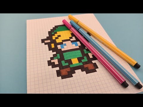 PIXEL ART - Comment dessiner Link de Légende of Zelda - How to draw Link