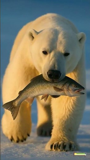 Epic Polar Bear Catches Fish in Icy Arctic | Ultra Realistic Wildlife Scene #shorts #bear #wildlife