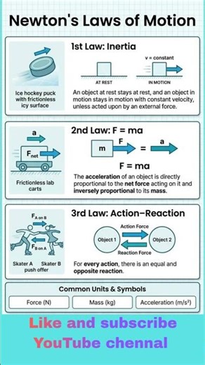 Newton's Laws of Motion | Class 9–12 Physics |#shorts #NewtonsLaws #LawsOfMotion #PhysicsClass12