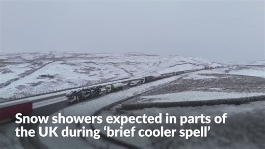 Snow showers expected in parts of the UK during 'brief cooler spell'