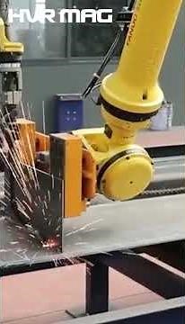 Robot Magnetic Gripper Handling Sheet Metal Part in Welding Line - HVR MAG
