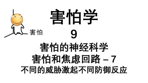 【害怕学】 - 9 - 害怕的神经科学，害怕和焦虑回路-7，不同的威胁激起不同防御反应