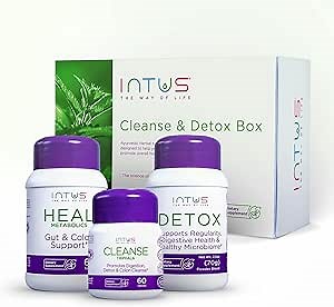 Intus Clean and Detox Box - Ayurvedic Detox Program to Promote Gut and Colon Cleanse, and Support Digestion and a Healthy Microbiome - Digestive Health Dietary Supplement for Overall Well-Being