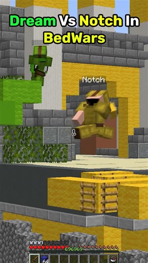 Dream Vs Notch In Bedwars 🤯🫣 #minecraft #bedwars #shorts
