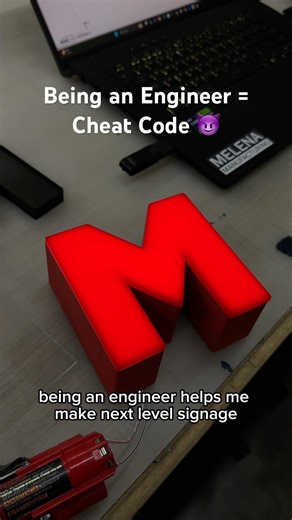 Using my skills as a Mechanical Engineer to make next level signs 🔥 #CAD #3DPrint #Sign