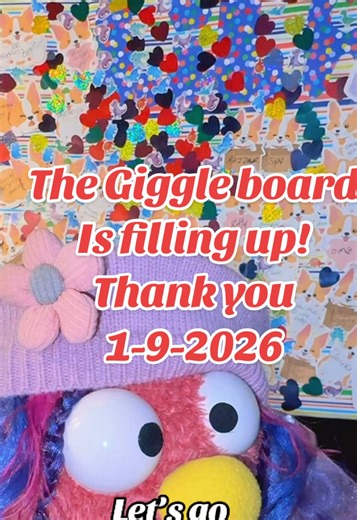 Omg the giggle board is filling up! Thank you so much. 1/9/2026 you have been so amazing. We will have to start a new board on Monday omg 😱 #fypviraltiktok🖤シ゚☆♡ #thankyou #cutestories #youareamazingandiloveyou