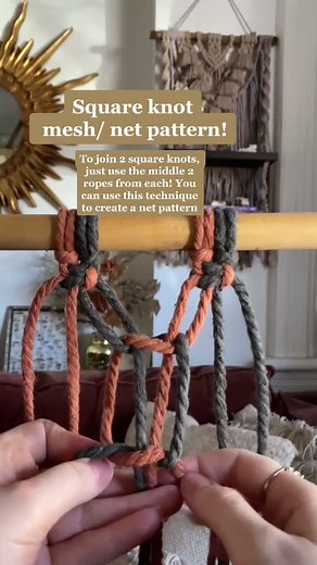 How to Join Square Knots for a Stunning Macrame Mesh Pattern!