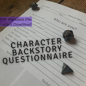 DND Character Questionnaire - for New Players And/or Fresh Campaigns : PDF Printable File - Etsy