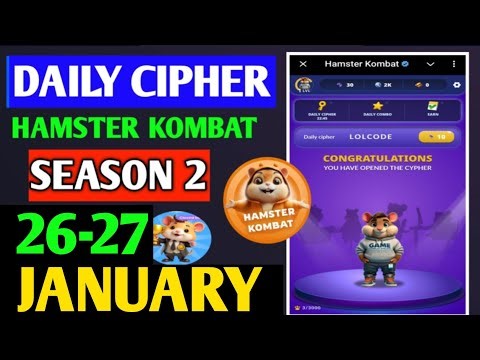 Hamster Kombat Dev Game Daily Cipher 26 January | Hamster Kombat Daily Cipher Code | Daily Combo
