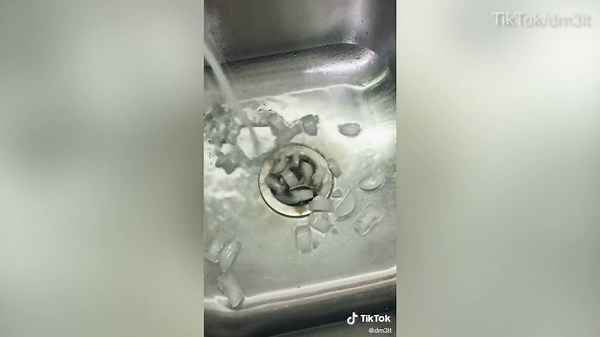 TikTok user shares how ice hack helps clean garbage disposal