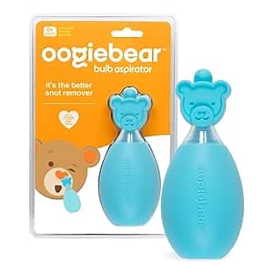 oogiebear: Baby Nasal Aspirator - Safe Booger & Earwax Remover for Newborns, Infants, Toddlers - Better Syringe, Airtight Suction, Nose Sucker - Essential Baby Stuff, Diaper Bag Must-Haves, Blue