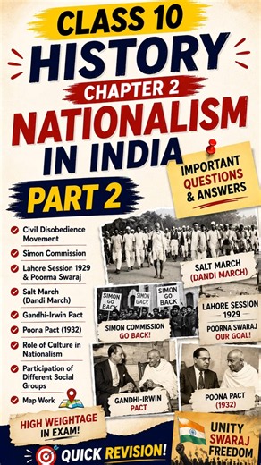 Don’t Skip This❗Class 10 History Chapter 2 Nationalism in India Part 2 Important Notes & Ques Answer