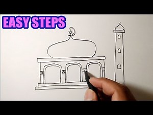 How to draw a mosque | EASY TO FOLLOW