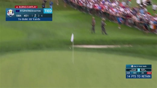 Matt Fitzpatrick hits perfect bunker shot to win match at Ryder Cup