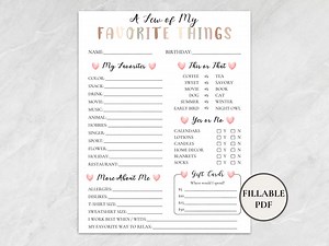 Favorite Things List, Employee Favorite Things List Printable, Get to Know You Questionnaire, Team Building Survey, All About Me PDF - Etsy