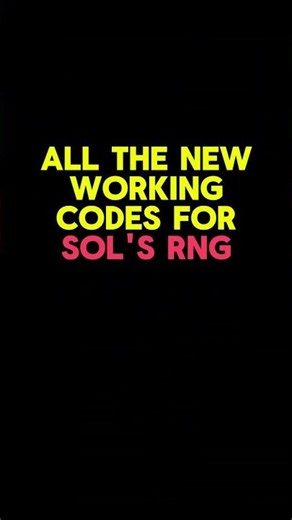 All New Codes in Sol's RNG (Update) Roblox