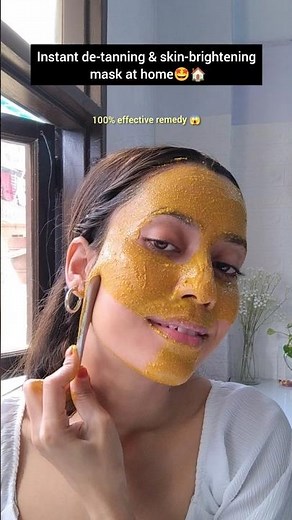 Instant detan & brightening glow in just 5min🤩#detanpack #skinbrightening #diymask #shorts #ytshorts
