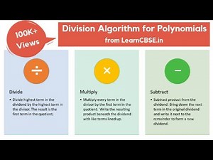 Division Algorithm for Polynomials | Long division of Polynomials examples