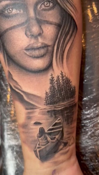 Realistic Female Face Tattoo | Women Portrait Tattoo Progress