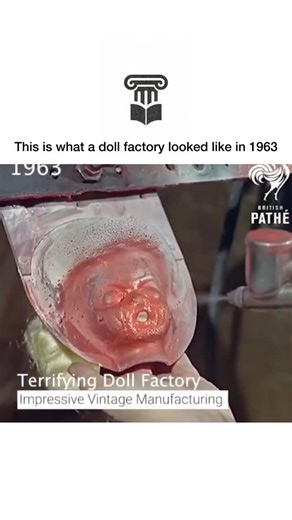History on Instagram: "1960s: Inside old doll factories, rows of workers carefully assembled dolls by hand, turning raw materials into smiling faces meant for toy store shelves. Heads were molded, painted, and fitted with glassy eyes, while bodies were stitched, stuffed, and dressed in miniature outfits. The process was repetitive but precise, blending factory efficiency with surprisingly delicate craftsmanship. Much of the work relied on human touch rather than machines. Hair was rooted strand