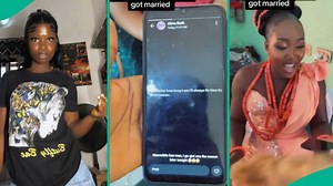 "Things dey happen": Lady shares posts she found on bride's WhatsApp status