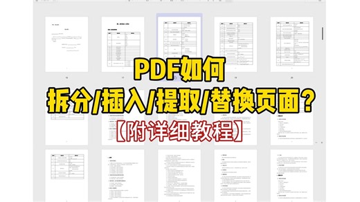PDF如何拆分插入提取替换页面