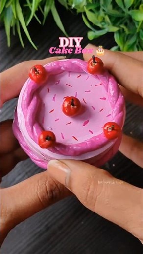 DIY Cake Jewellery Box using waste box 📦🎂#diy #crafts #shorts #claycraft #viralshorts