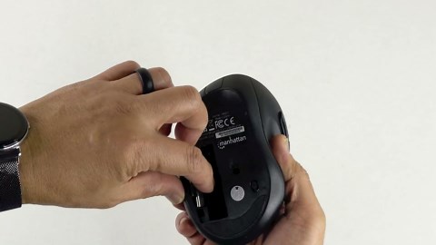 MANHATTAN Wireless Ergonomic Mouse – 2.4 GHz RF, 800/1200/1600 dpi, Six Buttons with Scroll Wheel, USB-A & USB-C 2-in-1 Receiver Dongle – for Laptop, Computer, PC - 3 Yr Mfg Warranty – 190237