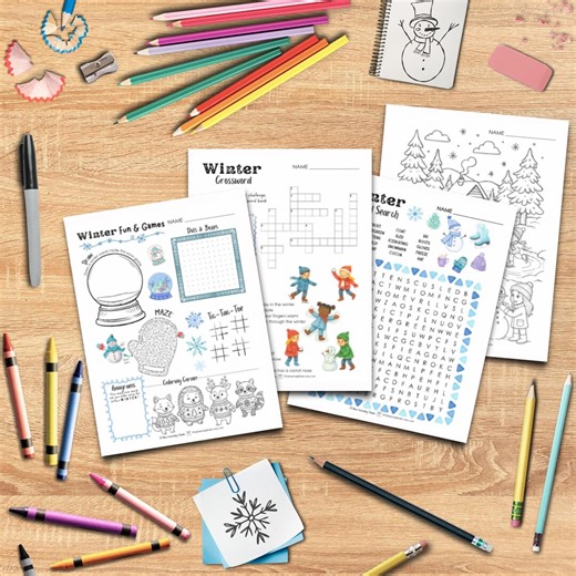 Winter Fun Activity Pack Printable Worksheets | Digital Download PDF Files - Etsy