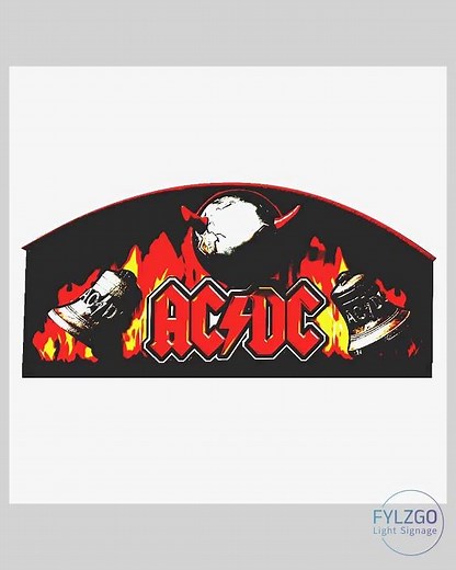 AC/DC Topper With Horns and Two Bells 3D Acrylic LED Topper, For Stern Pinball Mahine, Pinball To...