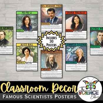 Famous Scientists Posters | Back to School Science Classroom Decor