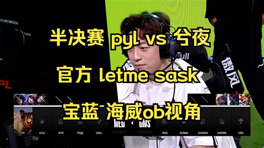 【解说杯】半决赛 pyl vs 兮夜，官方/letme/sask/宝蓝/海威ob视角