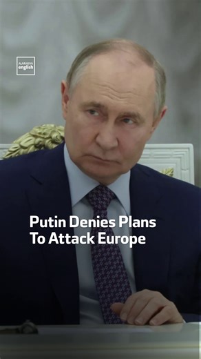 Russian President Vladimir Putin denies plans to attack Europe and dismisses Western warnings as “nonsense” amid rising fears and tensions with NATO over the war in Ukraine. #Putin | Al Arabiya English
