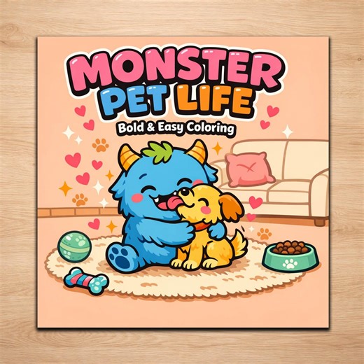 Monster Coloring Pages – Funny Pet Life Printable Set - Etsy
