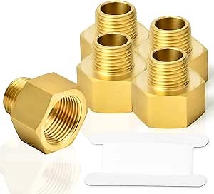 TAISHER 2PCS Brass Pipe Fitting, Reducer Adapter, 1/4-Inch Male Pipe x 3/8-Inch Female Pipe