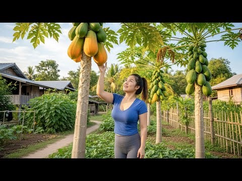 TIMELAPSE – Harvesting Papaya, Custard Apple, Melon and Many Other Fruits | Woman's Daily Life