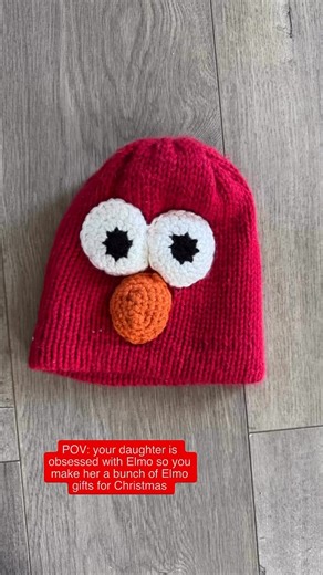 My 19 month old daughter became OBSESSED with Elmo a few months ago so when I was thinking about what I could make her for Christmas, of course they were all Elmo related! I made her an Elmo hat, Elmo little drawstring bag, Elmo shirts (I did those iron-on sheets where you just print your design onto), and a big Elmo squishmallow (since squishmallow doesn’t make their own Elmo version). I think she is gonna be pretty excited! Also I know some of these look creepy but let’s be real, Elmo is a lit