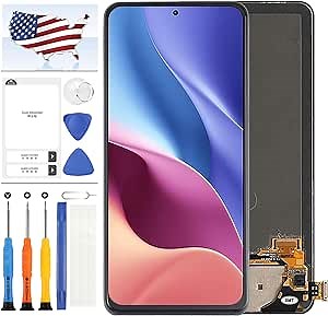 AMOLED for Xiaomi Poco F3 Screen Replacement for Xiaomi Poco F3 Pro LCD Screen for Xiaomi Poco F3 M2012K11AG LCD Display Touch Screen Digitizer Assembly Repair Parts Kits Black