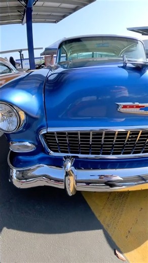This 1955 Chevy Bel Air Is Pure Rolling Perfection! 💙🤍 #BelAir #TriFive #ClassicChevy #ClassicCars