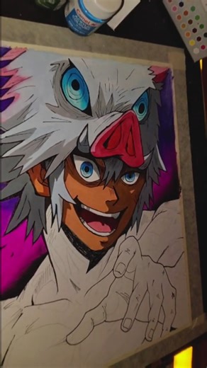 I Tried to Draw Inosuke Like a Pro #shorts #anime #inosuke #drawing