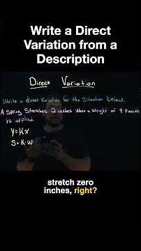 Direct Variation Word Problem ⚡ Find k Fast!