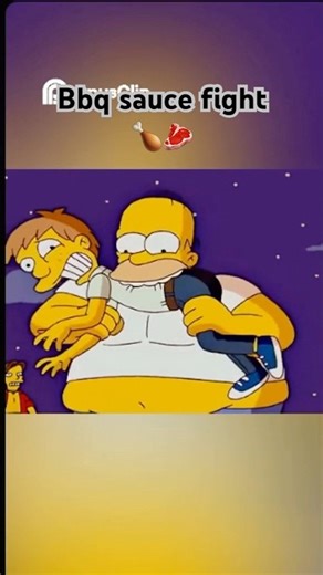 Bbq sauce fight 🍗🍖 #thesimpsons #homersimpson