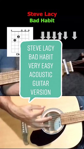 Steve Lacy Bad Habit Guitar Tutorial | Easy Acoustic Lesson